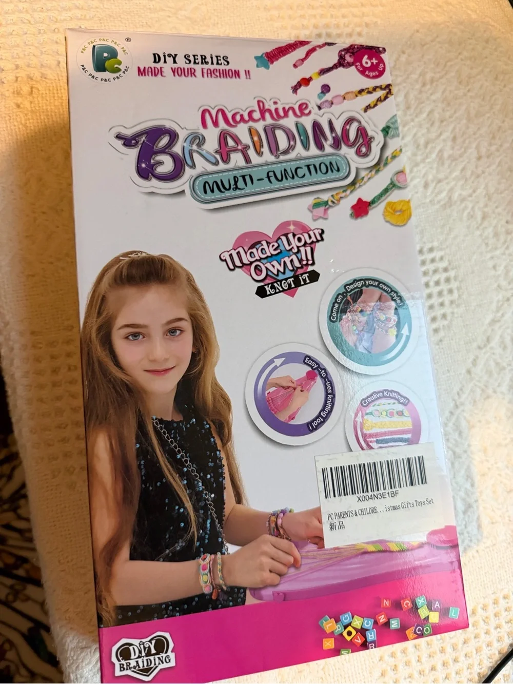 DIY Machine Braiding Kit for Kids - Pink Multi-Color